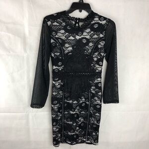 𝅺BLACK Lace Mini Dress S